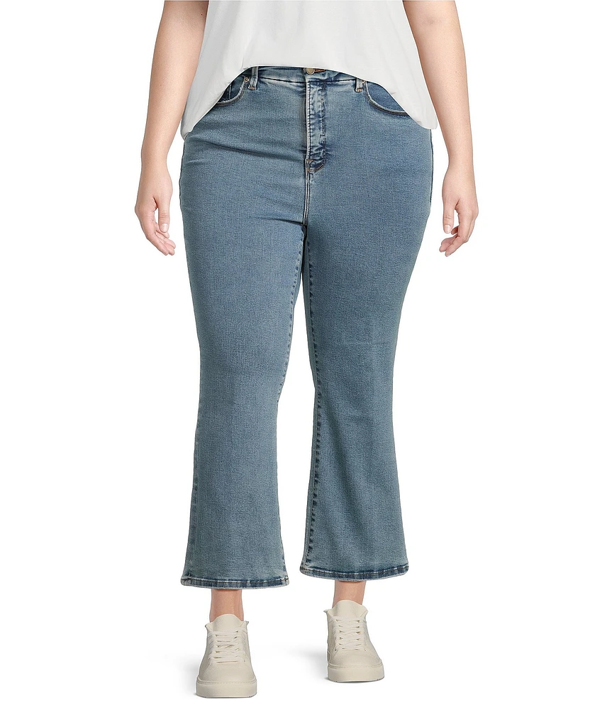 Good American Plus Size Good Legs Mid Rise Cropped Mini Boot Jeans