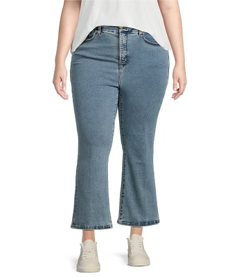 Good American Plus Size Good Legs Mid Rise Cropped Mini Boot Jeans