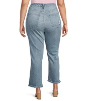 Good American Plus Size Good Legs Soft-Tech Mid Rise Crop Mini Boot Jeans