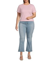 Good American Plus Size Good Legs Soft-Tech Mid Rise Crop Mini Boot Jeans