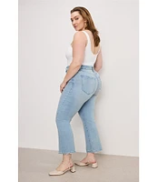 Good American Plus Size Good Legs Soft-Tech Mid Rise Crop Mini Boot Jeans