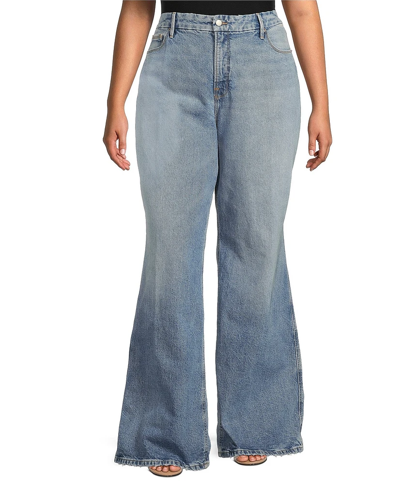 Good American Plus Size Good Skate High Rise Wide Leg Jeans