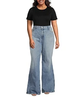 Good American Plus Size Good Skate High Rise Wide Leg Jeans