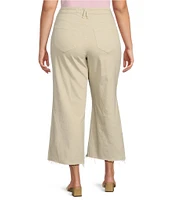 Good American Plus Size Good Waist High Rise Palazzo Cropped Leg Jean