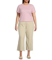 Good American Plus Size Good Waist High Rise Palazzo Cropped Leg Jean
