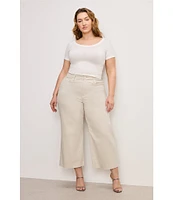 Good American Plus Size Good Waist High Rise Palazzo Cropped Leg Jean