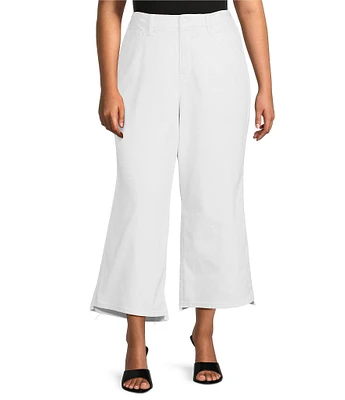 Good American Plus Size Good Waist Ultra High Rise Cropped Palazzo Jeans