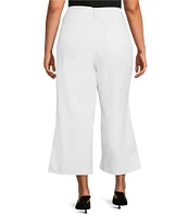 Good American Plus Size Good Waist Ultra High Rise Cropped Palazzo Jeans