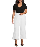 Good American Plus Size Good Waist Ultra High Rise Cropped Palazzo Jeans