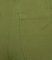 Good American Plus Size Lite Linen Mid Rise Straight Leg Pants