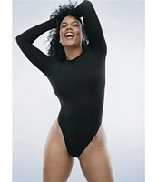 Good American Plus Size Scuba Crew Neck Long Sleeve Bodysuit