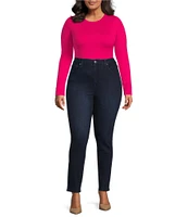 Good American Plus Size Scuba Crew Neck Long Sleeve Bodysuit