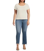 Good American Plus Size Short Sleeve Boatneck Tee