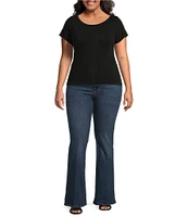 Good American Plus Size Short Sleeve Boatneck Tee