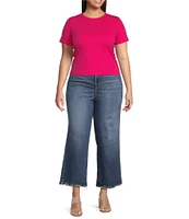 Good American Plus Size Soft Tech Good Waist High Rise Cropped Palazzo Jeans