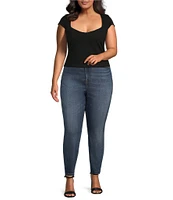 Good American Plus Size Soft Tech Good Waist High Rise Skinny Cropped Jeans