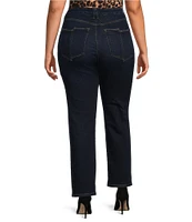 Good American Plus Soft-Tech Good Classic Slim High Rise Straight Jeans