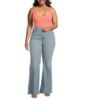 Good American Plus Soft Tech Good Legs Mid-Rise Flare Jeans