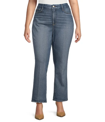 Good American Plus Soft Tech Good Legs Mid Rise Straight Jeans