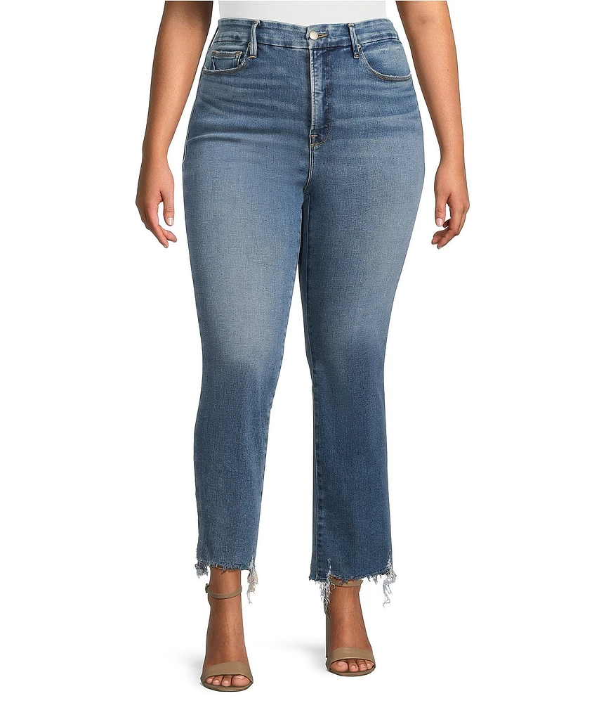 Good American Plus Soft Tech Good Legs Straight Jeans