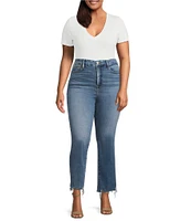 Good American Plus Soft Tech Good Legs Straight Jeans