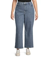 Good American Plus Soft Tech Good Skate Cropped Wide Leg Jeans