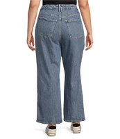 Good American Plus Soft Tech Good Skate Cropped Wide Leg Jeans