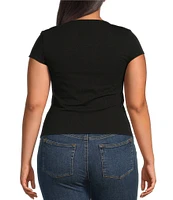 Good American Plus Super Stretch Sweetheart Neck Short Sleeve Tee