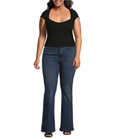 Good American Plus Super Stretch Sweetheart Neck Short Sleeve Tee