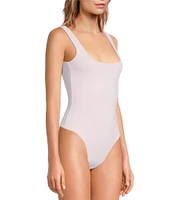 Good American Scuba Knit Modern Square Neck Sleeveless Wide Strap Tank Bodysuit