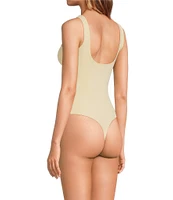 Good American Scuba Knit Modern Square Neck Sleeveless Wide Strap Tank Bodysuit
