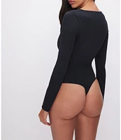 Good American Scuba Scoop Neck Long Sleeve Bodysuit