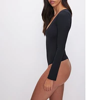 Good American Scuba Scoop Neck Long Sleeve Bodysuit