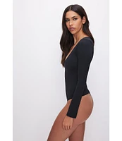 Good American Scuba Scoop Neck Long Sleeve Bodysuit