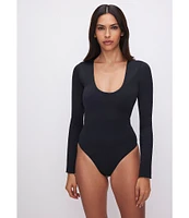 Good American Scuba Scoop Neck Long Sleeve Bodysuit