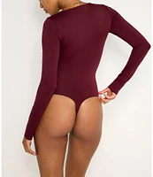 Good American Scuba Scoop Neck Long Sleeve Bodysuit