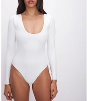 Good American Scuba Scoop Neck Long Sleeve Bodysuit