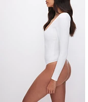 Good American Scuba Scoop Neck Long Sleeve Bodysuit