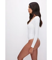 Good American Scuba Scoop Neck Long Sleeve Bodysuit