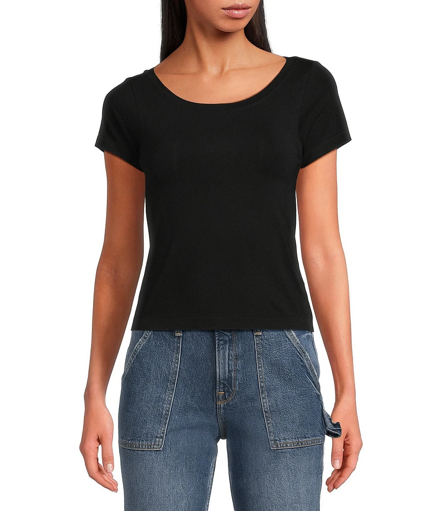 Good American Short Sleeve Boatneck Tee