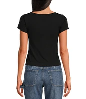 Good American Short Sleeve Boatneck Tee
