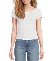 Good American Short Sleeve Boatneck Tee