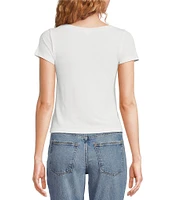 Good American Short Sleeve Boatneck Tee