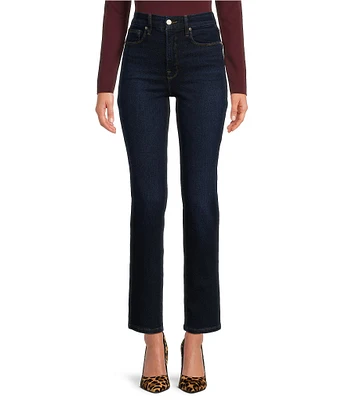 Good American Soft-Tech Good Classic Slim High Rise Straight Jeans