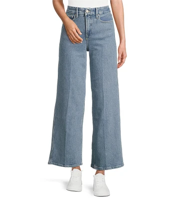 Good American Soft Tech Good Skate Cropped Wide Leg Jeans