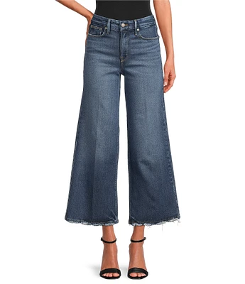 Good American Soft Tech Good Waist High Rise Cropped Palazzo Jeans