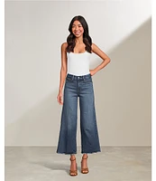 Good American Soft Tech Good Waist High Rise Cropped Palazzo Jeans