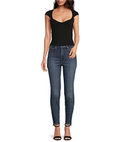 Good American Soft Tech Good Waist High Rise Skinny Cropped Jeans
