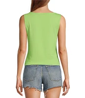 Good American Super Stretch Boat Neck Sleeveless Tank