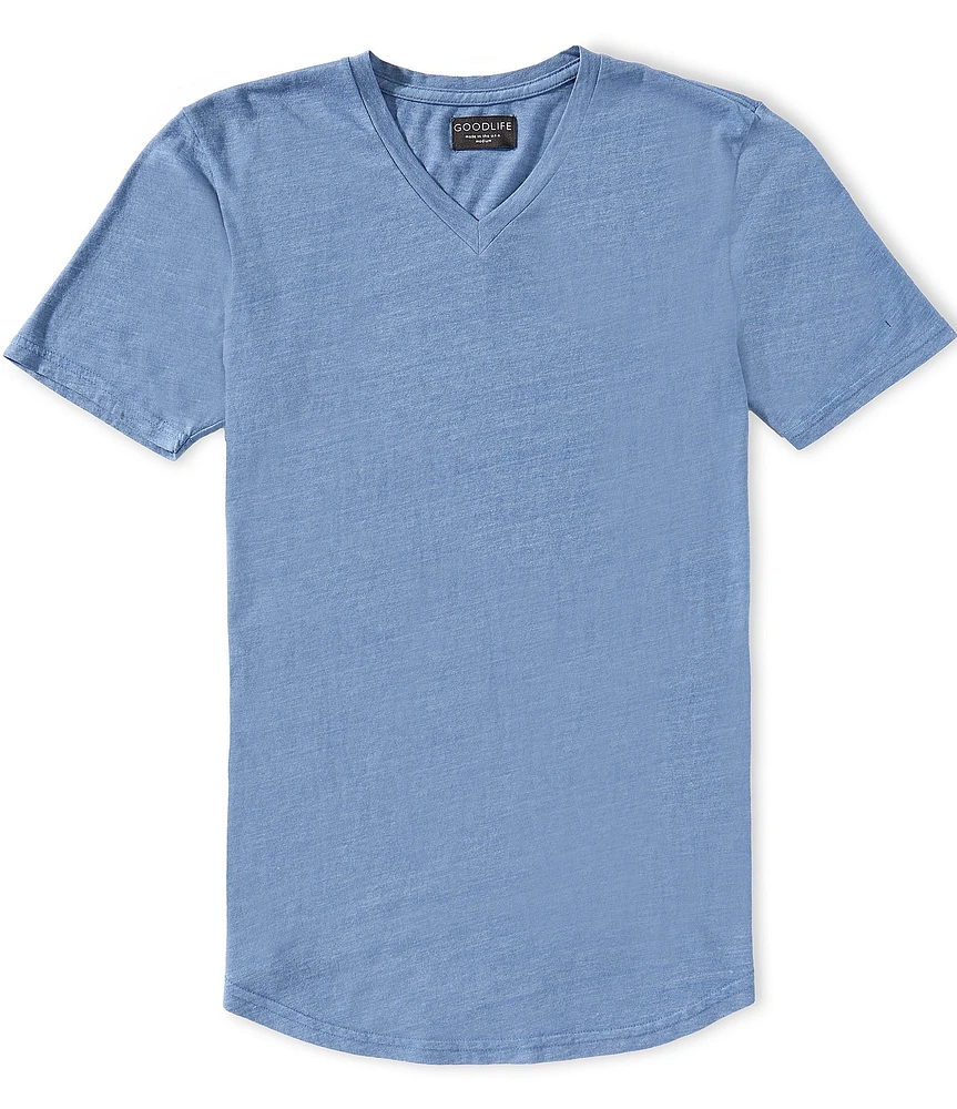 Goodlife Slim-Fit Triblend Scallop Short Sleeve V-Neck T-Shirt